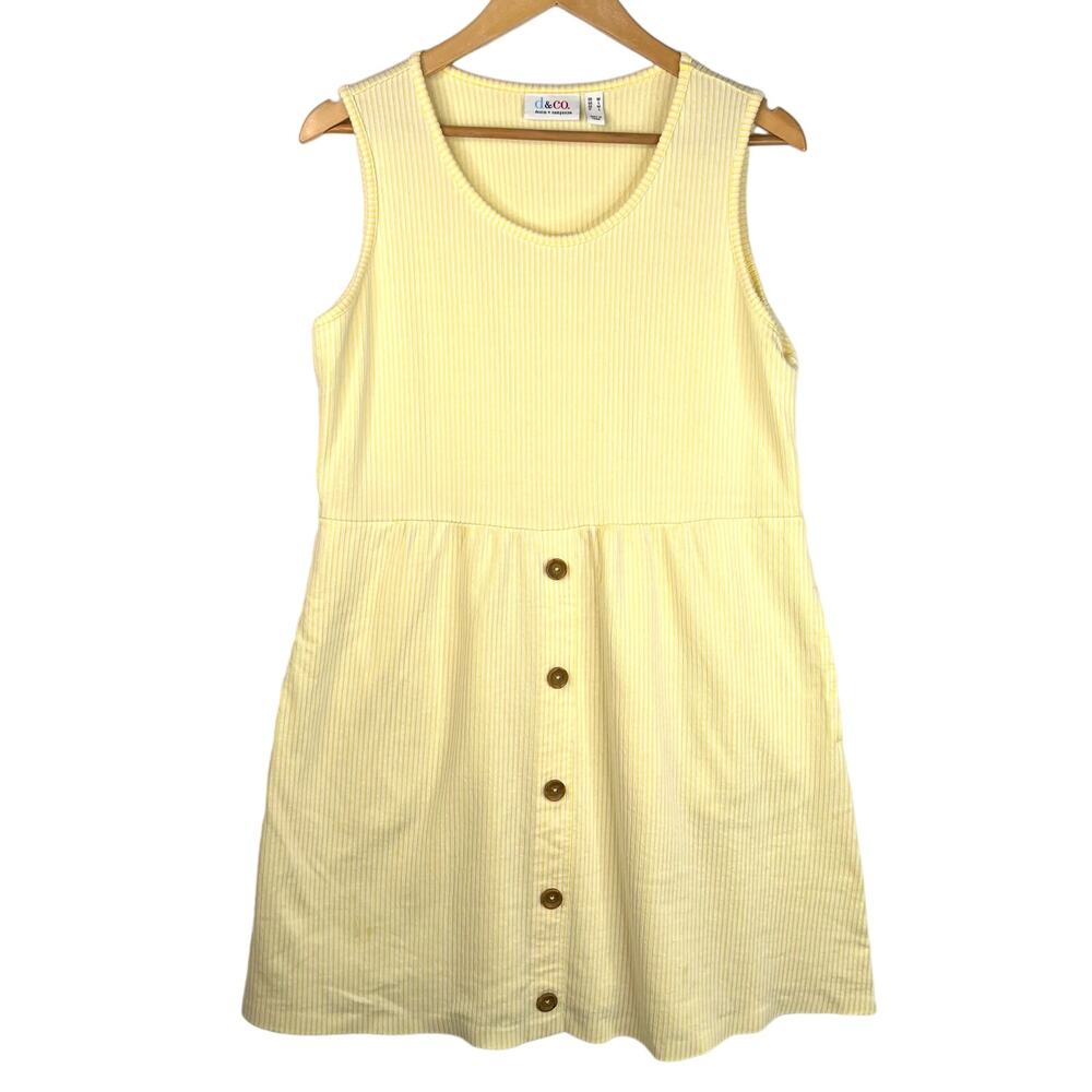 Vintage D&Co Yellow Stripe Sundress Medium